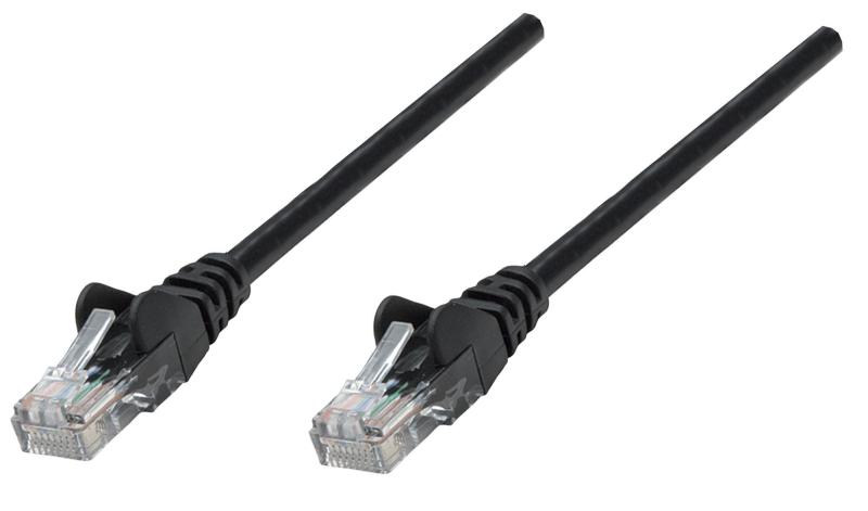 Imagen 1 del producto “Cable de red S/FTP - Cat6a, 7.5m (25ft), 100  Cobre, Hasta 10Gb, Contactos 50micras de oro, Blindado, Cable Patch Negro INTELLINET 741569 ”