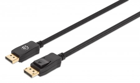 Imagen 1 del producto “353618 Cable DisplayPort 8K - macho a macho, contactos chapados en oro, diseño anti-enredos, Longitud 2m, Color Negro. ”