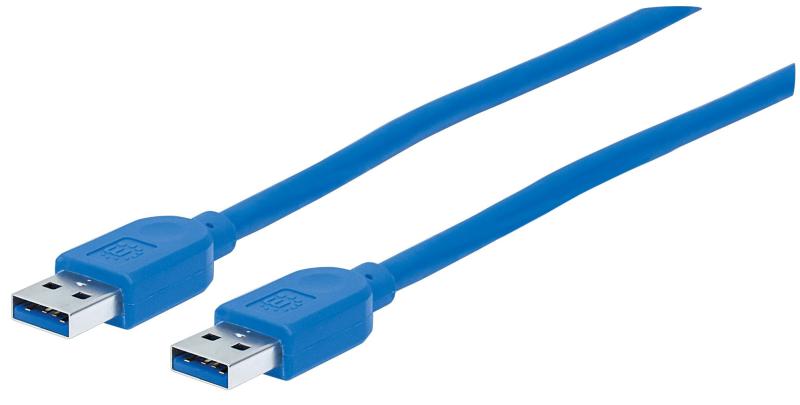 Imagen 1 del producto “Cable USB MANHATTAN 354295 - USB 3.0, USB 3.0, Macho/Macho, 1, 8 m, Azul ”