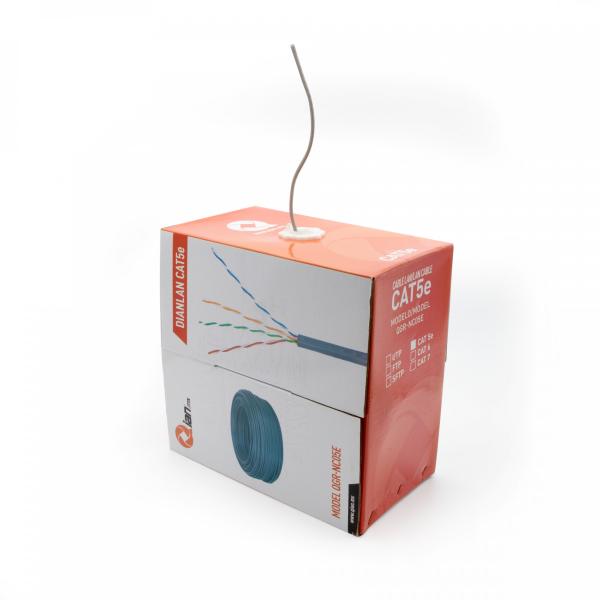Imagen 1 del producto “Bobina de Cable UTP QIAN QHR-CAT5E DIANLAN - CAT5E, AZUL, 24 AWG INTERIOR ”
