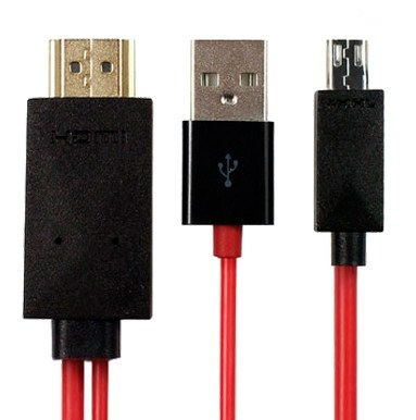 Imagen 1 del producto “Cable MHL BROBOTIX 017828 - HDMI, Rojo ”
