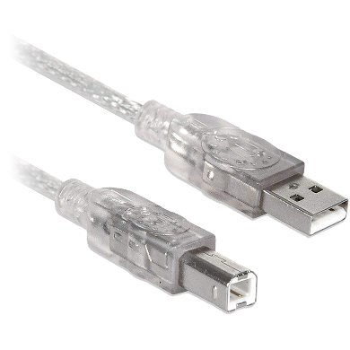 Imagen 1 del producto “Cable USB A a B - V2.0 Para impresora universal, Plateado translucido, 1.8 m, 102327 BROBOTIX ”