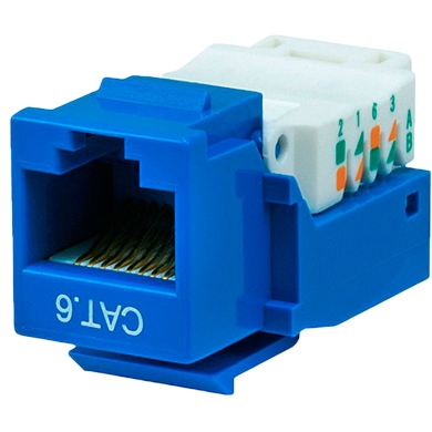 Imagen 1 del producto “Jack Cat 6 KEYSTONE - Color Azul BROBOTIX 101065, RJ-45, Azul, Cat 6 ”