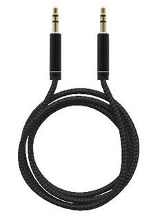 Imagen 1 del producto “Cable de Stereo de Nylon 651336 BROBOTIX - MACHO - MACHO, 1 M, NEGRO ”
