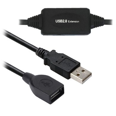 Imagen 1 del producto “Cable USB V2.0  BROBOTIX 150156 - USB Tipo A macho, USB Tipo A hembra, Macho/hembra, 20 m, Negro ”