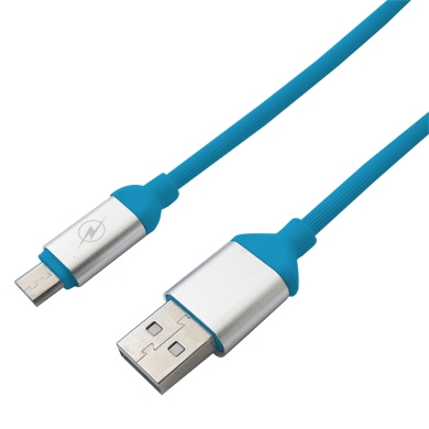 Imagen 1 del producto “Cable USB V2.0 a Micro de PVC Texturizado BROBOTIX 161208A - 125 cms, Azul ”