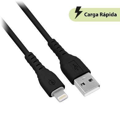 Imagen 1 del producto “CABLE CARGA RÁPIDA LIGHTNING - PVC, 1.0 M, NEGRO (6001752), Brobotix ”