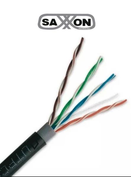Imagen 1 del producto “SAXXON OUTPCAT5ECOPEXT100 - Bobina de 100 Metros de Cable UTP Cat5e 100  Cobre/ Exterior con Doble Forro/ Color Negro/ Ideal para Cableado de Redes - ”