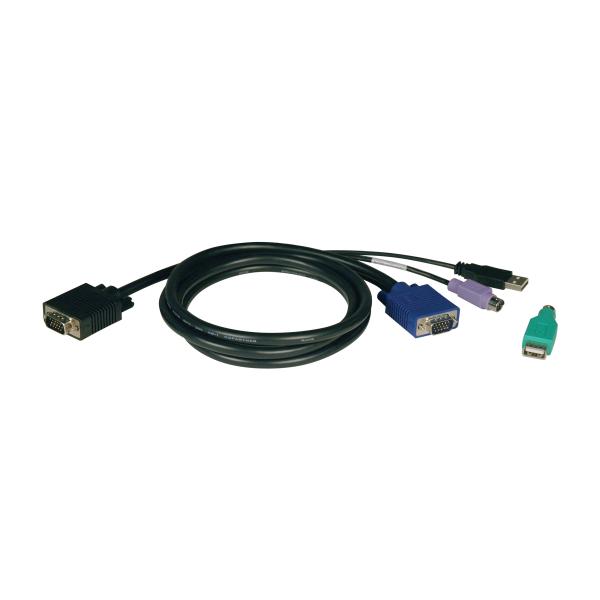 Imagen 1 del producto “Juego de Cables Combinados Tripp lite  USB/PS2 para KVMs NetController serie B040 y B042 - 4.573 m (15 pies) ”