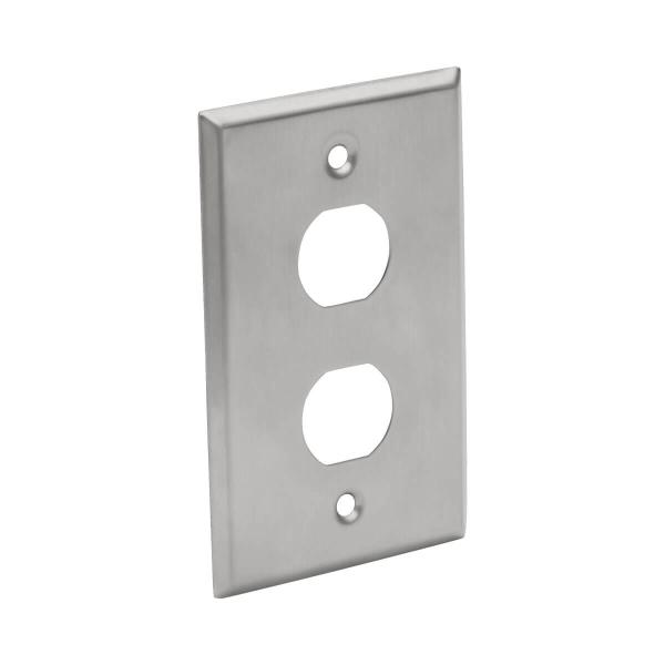 Imagen 1 del producto “Placa Frontal de Ancho Sencillo de 2 Puertos TRIPP-LITE N206-FP02-IND - Plata, Acero inoxidable ”