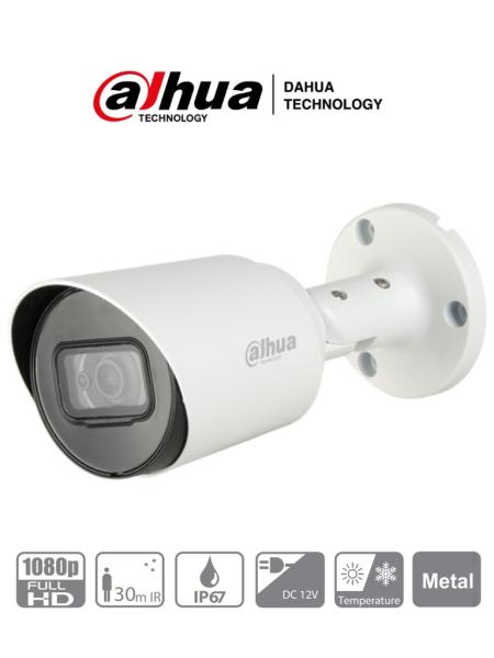 Imagen 1 del producto “DAHUA HAC-HFW1200T-36- Camara Bullet de 2 Megapixeles/ Lente Fijo de 3.6mm/ 83°/ Smart IR 30 Metros/ IP67/ Metalica/ BLC/ HLC/ DWDR/ TVI AHD y CBVS/ - ”
