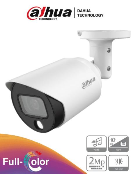 Imagen 1 del producto “DAHUA HAC-HFW1239TN-A-LED-0360B  - Camara Bala Full Color de 2 Megapixeles/ 1080p/ Microfono/3.6mm/ Metalica/ WDR Real de 130 dB/ Leds para 20 mts/ IP67 - ”