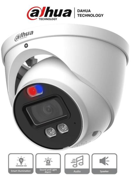 Imagen 1 del producto “Dahua HAC-ME1239HN-A-PV - Cámara Domo TiOC de 2 Mp/ Disuasion Activa Luz Roja y Azul/ 3.6 mm/ Microfono y Altavoz / 40 Metros ir/ Metalica/ IP67/ - ”