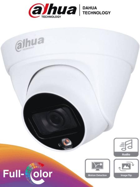 Imagen 1 del producto “DAHUA IPC-HDW1239T1-A-LED-S5 - Camara IP Domo Full Color 2 Megapixeles/Lente de 2.8mm/ 110 Grados/Microfono Integrado/ Luz Blanca de 15 Mts/ IP67/ PoE - ”