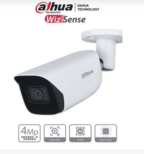 Imagen 1 del producto “DAHUA IPC-HFW3441E-S-S2 - Camara IP Bullet de 4 Mp con IA/ WizSense/ Lente de 2.8mm/ 107 Grados de Apertura/ Microfono Integrado/ IR de 50 Metros - ”
