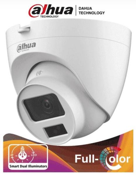 Imagen 1 del producto “DAHUA HAC-HDW1200CLQN-IL-A - Camara Domo de 2 Megapixeles/ Dual Inteligente + FullColor/2.8 mm/ 102°a/ 20 Metros de IR y Luz Visible/ Microfono - ”