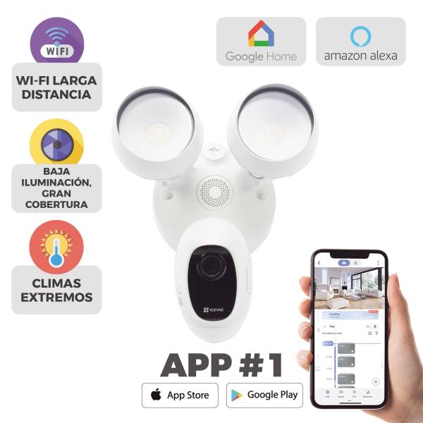 Imagen 1 del producto “Cámara IP 2 Megapíxeles (1920 x 1080) (LC1C)/Lente 2.8 mm/Grabación en la Nube/Audio dos vías/Sirena Integrada/Sensor PIR/Micro SD/IP65/H.265. EZVIZ - ”