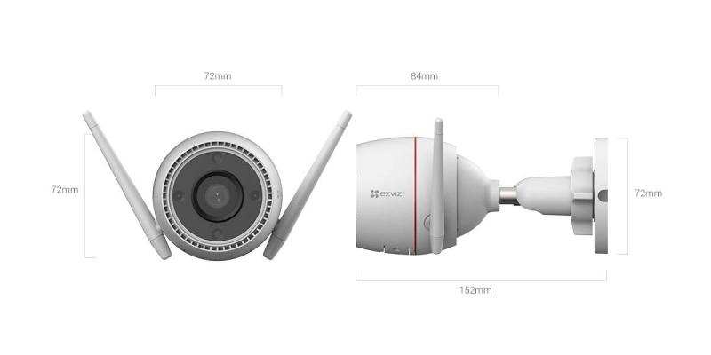 Imagen 1 del producto “Cámara Wifi EZVIZ H3C 2K - Exterior, Inalámbrico y alámbrico, Techo/pared, 2304 x 1296 Pixeles, 3 MP ”