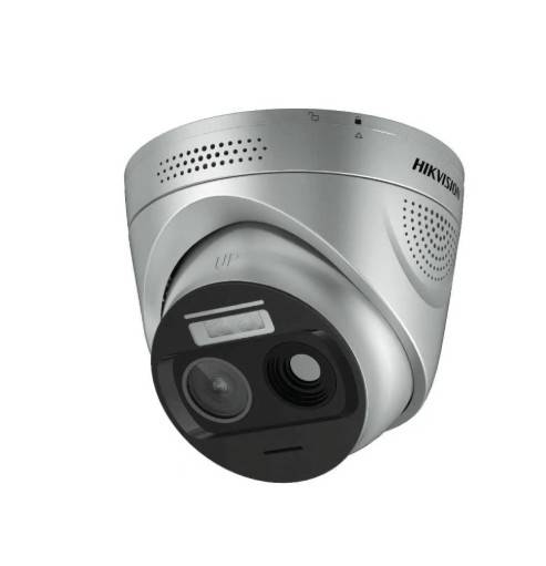 Imagen 1 del producto “(HikFire) Cámara IP Turret de Detección Térmica de Incendios/Detección de Llamas y Temperaturas Anormales/ 4 Mp (Lente Óptico)/1 Mp(Lente Térmico) - ”