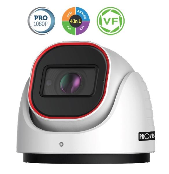 Imagen 1 del producto “Camara domo AHD 2 MP(AHD/TVI/VCI) - 700 TVL (CVBS), Lente VF 2.8-12mm (88°-33°), IR hasta 40 mts, BLC, HLC, CoC, IP67 ”