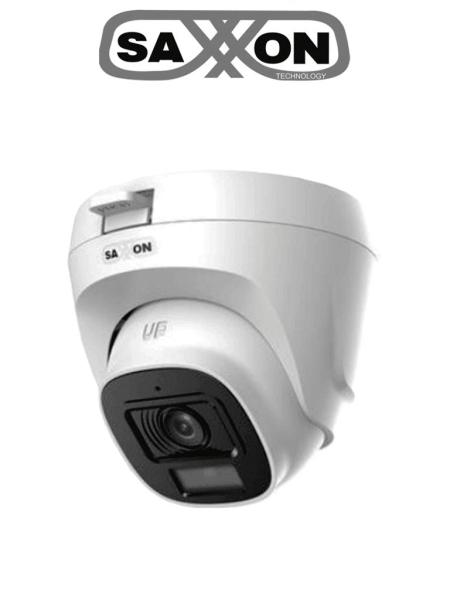 Imagen 1 del producto “SAXXON SUA-HAC-T20P-0280B- Cámara Turret de 2 Megapíxeles/ Lente de 2.8 mm con Visión de Apertura de Hasta 100°/ Policarbonato/ IR de Hasta 20m - ”
