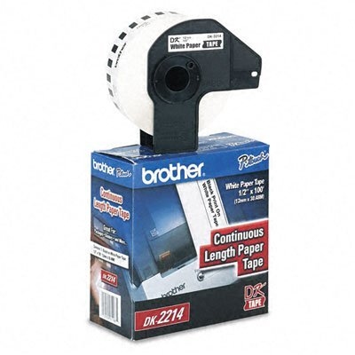 Imagen 1 del producto “Etiqueta blanca continua de papel Brother DK2214 de 12 mm de ancho x 30.4 mts de largo. Impresión en negro. QL800 / QL810W / QL1110NWB. - ”
