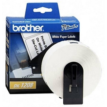Imagen 1 del producto “Etiqueta blanca de papel Brother DK1208 - 400 etiquetas de 38 mm de ancho x 90.3 mm de largo. Impresión en negro. QL800 / QL810W / QL1110NWB. ”