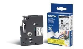 Imagen 1 del producto “Etiqueta clara continua laminada Brother TZE111 - de 6 mm de ancho x 8 mts de largo. Impresión en negro. ”