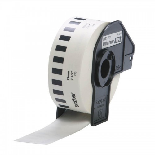 Imagen 1 del producto “Etiqueta blanca continua de papel Brother DK2210 de 29 mm de ancho x 30.4 mts de largo. Impresión en negro. QL800 / QL810W / QL1110NWB. - ”