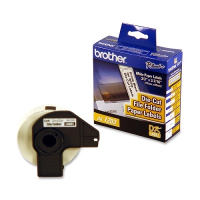Imagen 1 del producto “Etiqueta blanca de papel Brother DK1203 - 300 etiquetas de 17 mm de ancho x 87.1 mm de largo. Impresión en negro. QL800 / QL810W / QL1110NWB. ”