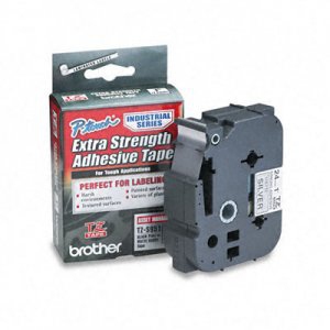 Imagen 1 del producto “Etiqueta plata continua laminada con adhesivo super resistente Brother TZES951 - de 24 mm de ancho x 8 mts de largo. Impresión en negro. ”