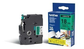 Imagen 1 del producto “Etiqueta verde continua laminada Brother TZE741 - de 18 mm de ancho x 8 mts de largo. Impresión en negro. ”