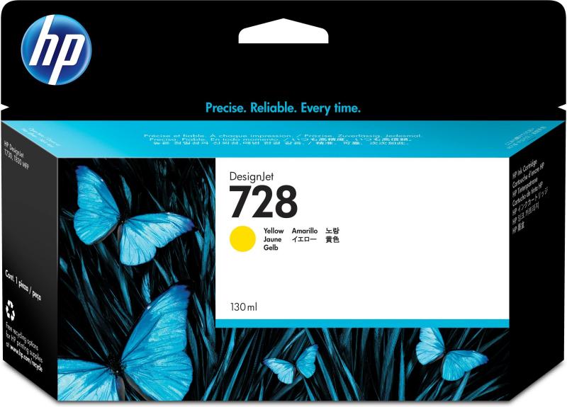 Imagen 1 del producto “Tinta HP 728 - F9J65A, Amarillo 130ml ”