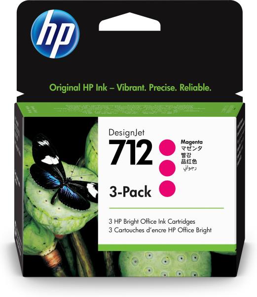 Imagen 1 del producto “Tinta HP 712 - 3ED78A, Magenta 29 ml - 3 Piezas ”