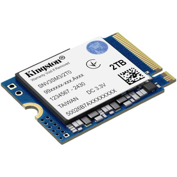 Imagen 1 del producto “UNIDAD DE ESTADO SOLIDO KINGSTON NV3 2TB M.2 2230 NVME PCIE GEN 4X4 R.6000MB/S W.5000MB/S - ”
