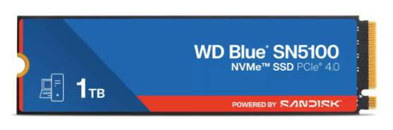 Imagen 1 del producto “SSD SanDisk WD Blue SN5100 NVMe - 1TB, M.2, 3000 MB/s Escritura, 4150 MB/s Lectura, PCI Express 4.0 ”