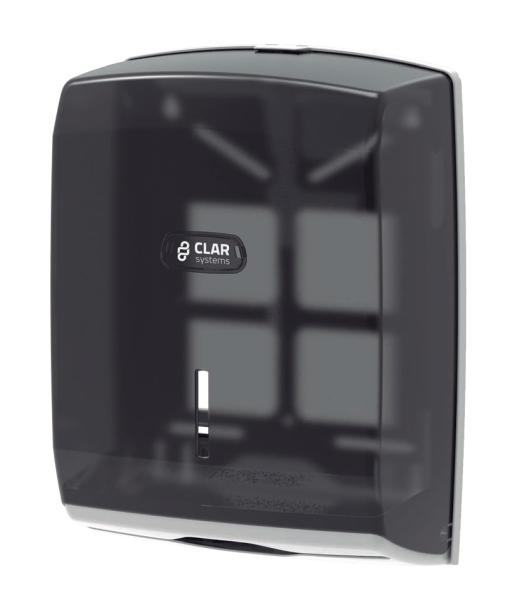 Imagen 1 del producto “Dispensador de Toalla Inter-doblada Innova ABS antiestático. CLAR SYSTEMS. Color Humo. Capacidad para 600 toallas - ”