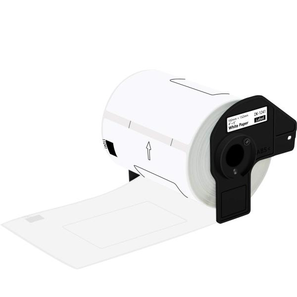 Imagen 1 del producto “Etiqueta blanca de papel Brother DK1241 - 180 etiquetas de 101 mm de ancho x 152 mm de largo. Impresión en negro. QL1110NWB. ”