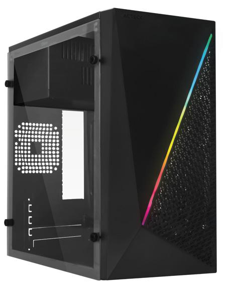 Imagen 1 del producto “Gabinete  ACTECK KIOTO GC460 RGB ESSENTIAL - Gabinete, Micro-ATX, Mini-ITX, Negro, 500 W ”