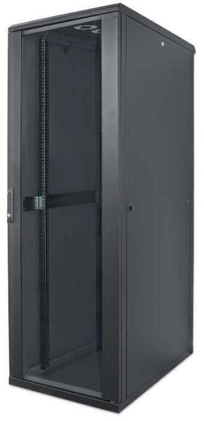 Imagen 1 del producto “Gabinete de red 19 - 42U, Puerta de cristal, 600x800, Flatpack, IP20, Carga estática máxima 1500 kg, INTELLINET 713184 ”