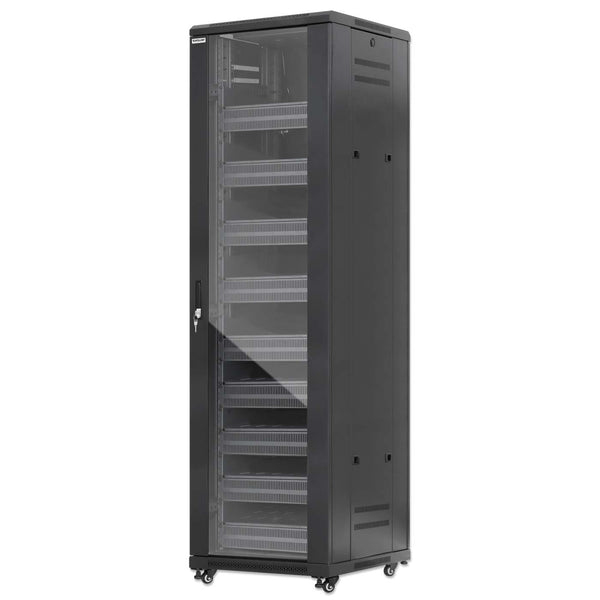 Imagen 1 del producto “Gabinete de red 19 Pro Line con extractores de aire - 42U, Ensamblado, Incluye accesorios, 800Kg, 600x600, INTELLINET 716253 ”