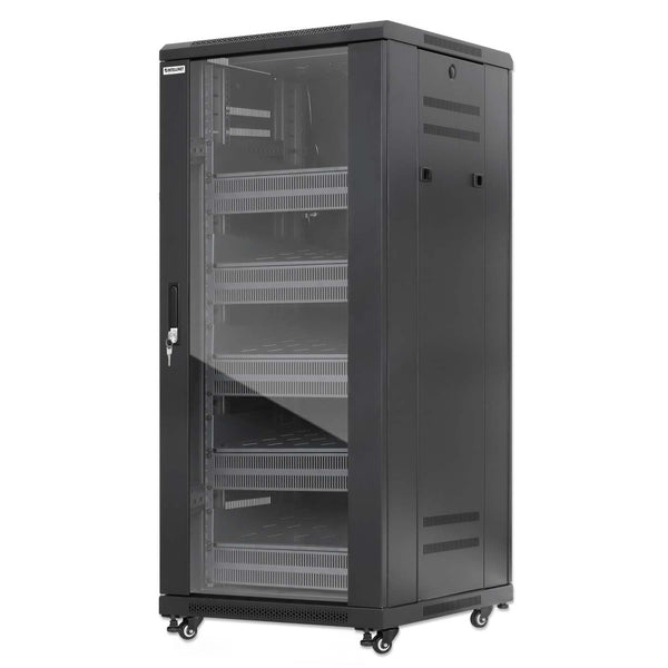 Imagen 1 del producto “Gabinete de red 19 Pro Line con extractores de aire - 27U, Ensamblado, Incluye accesorios, 800Kg, 600x600, INTELLINET 716239 ”