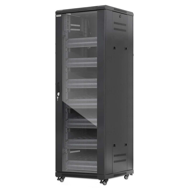 Imagen 1 del producto “Gabinete de red 19 Pro Line con extractores de aire - 38U, Ensamblado, Incluye accesorios, 800Kg, 600x600, INTELLINET 716246 ”