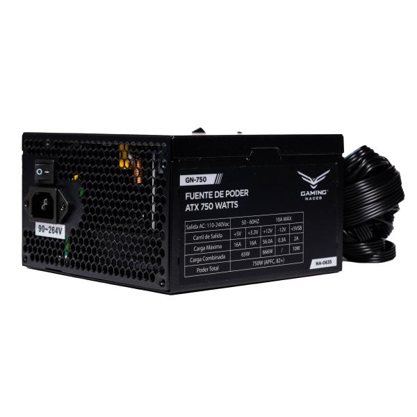Imagen 1 del producto “Fuente de poder Naceb 750W Atx Modular 80+ Bronze NA-0635 - ”