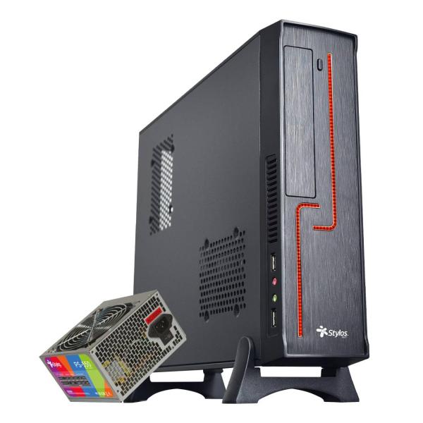 Imagen 1 del producto “Gabinete Oficina Keelan Slim ITX Stylos con fuente de poder 550W STGAKL1B - ”