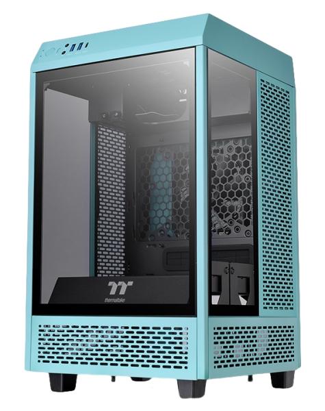 Imagen 1 del producto “Gabinete Thermaltake Tower 100 Turquesa - con Ventana RGB, Mini-Tower, Mini-ITX, USB 3.0, sin Fuente ”