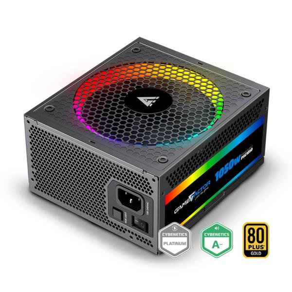 Imagen 1 del producto “FUENTE DE PODER  GAME FACTOR PSG1050 FULL MODULAR - RGB, 1050WATTS PLATINUM + 80 GOLD, PCIe 5.0, CONECTOR 12VHPW DE 600W ”