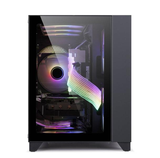 Imagen 1 del producto “GABINETE GAMER GAME FACTOR CSG570 mATX FISHTANK - DOBLE CRISTAL, USB 3.0, S/FTE, NEGRO ”