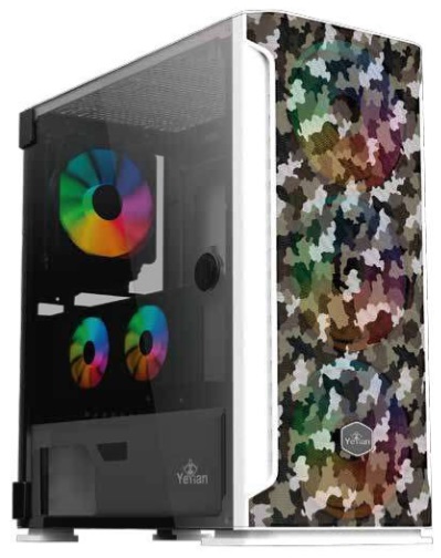 Imagen 1 del producto “YEYIAN GABINETE HOLLOW SERIE 2500 CAMUFLAGE BLANCO - MEDIA TORRE, ITX, MICRO ATX, ATX, EATX, 7 RANURAS DE EXPANSION, SIN VENT INC, YHG-49704 ”
