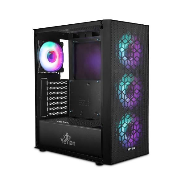 Imagen 1 del producto “YEYIAN GABINETE GAMING DRAGOON - ATX, MICRO Y MINI ATX, GPU 345MM, INC 3 VENTL FRENTE 1 POSTERIOR CON PWM Y ARGB, FRONTAL MALLA, MOD. YCM-APDRA-01 ”